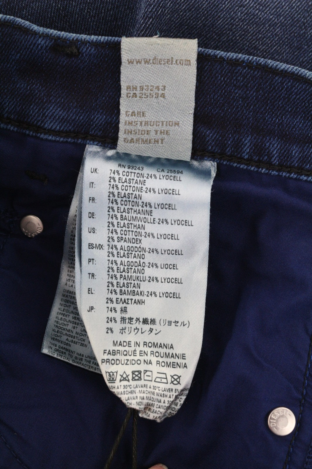 DIESEL Belthy 084BV Women's Jeans W26/L32 Slim Straight Low Waist Stretch