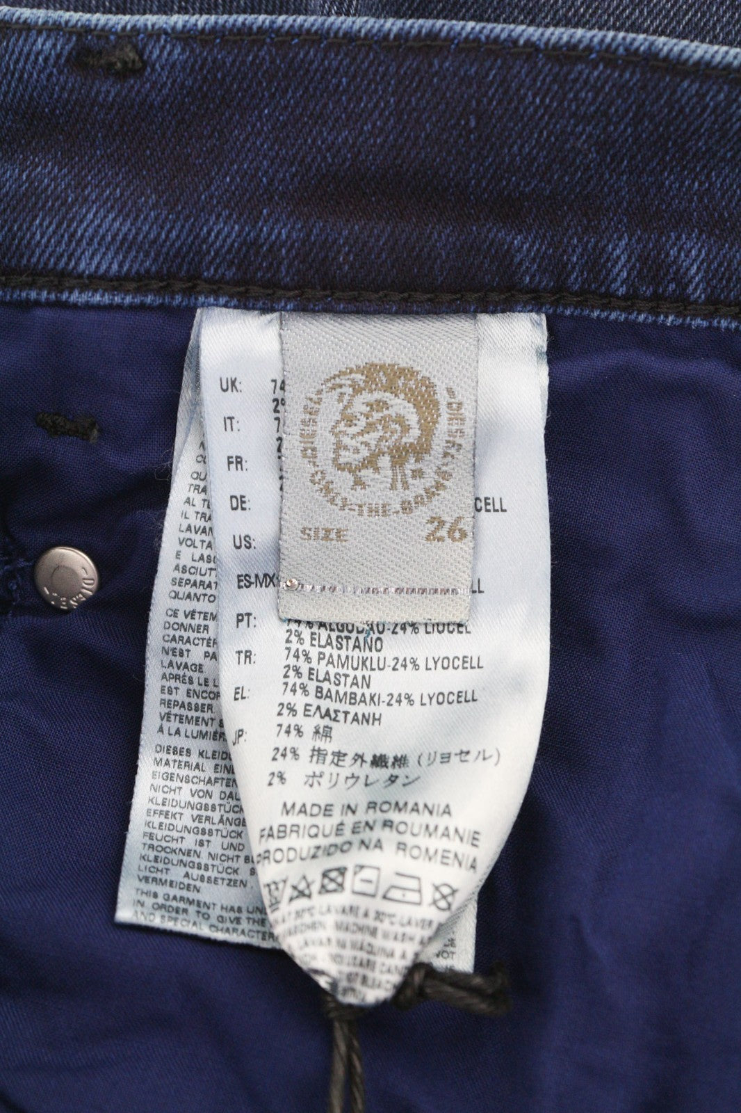 DIESEL Belthy 084BV Women's Jeans W26/L32 Slim Straight Low Waist Stretch