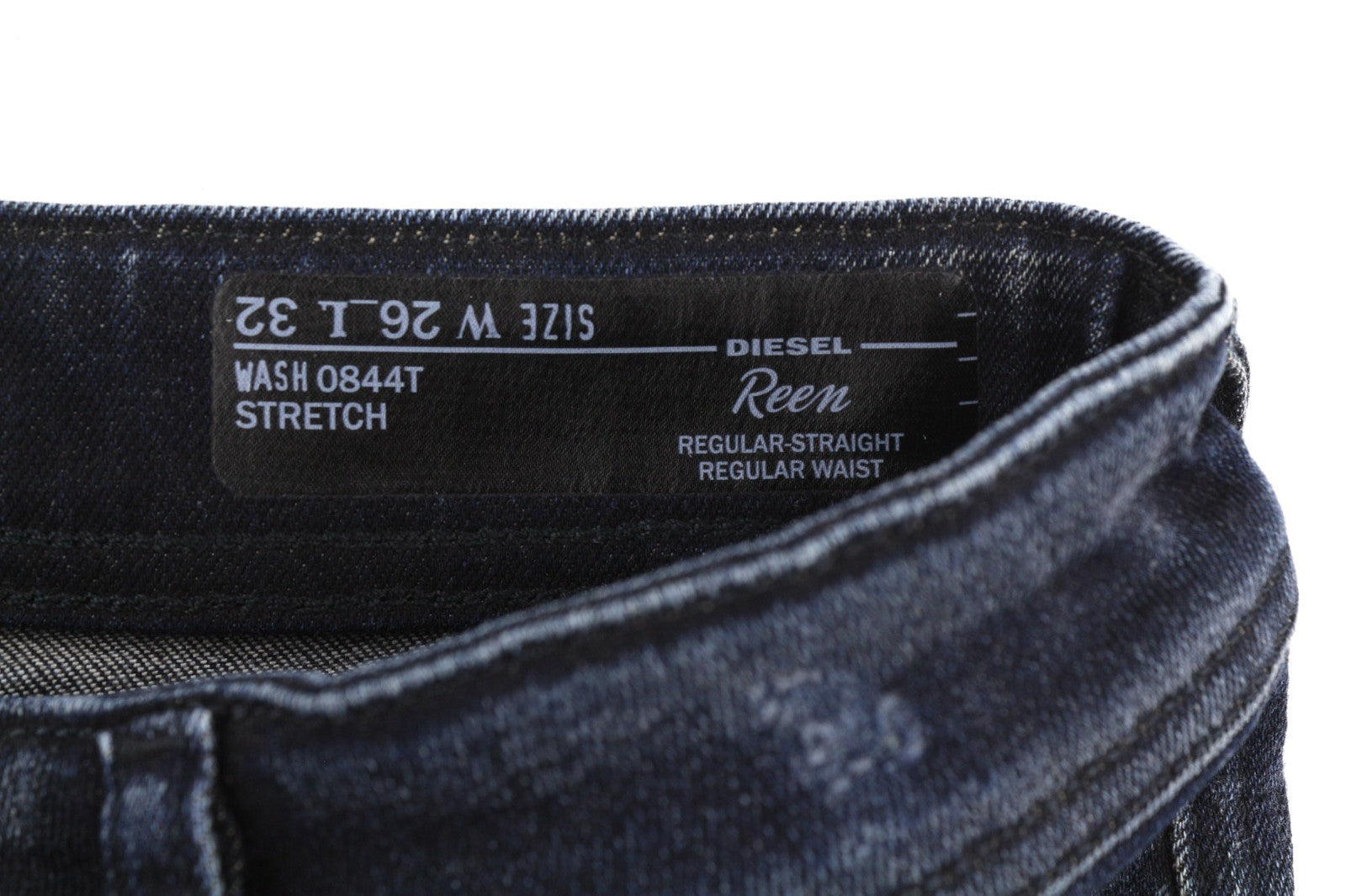 DIESEL Reen 0844T Women's Jeans W26/L32 D.N.A. Straight Fit Distressed Blue