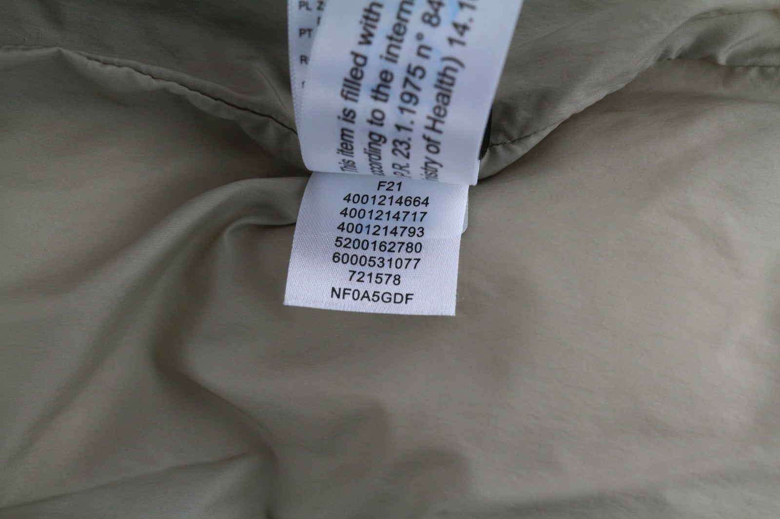 THE NORTH FACE Men's Jacket M Beige 700 Down Hooded Quilted Puffer Logo