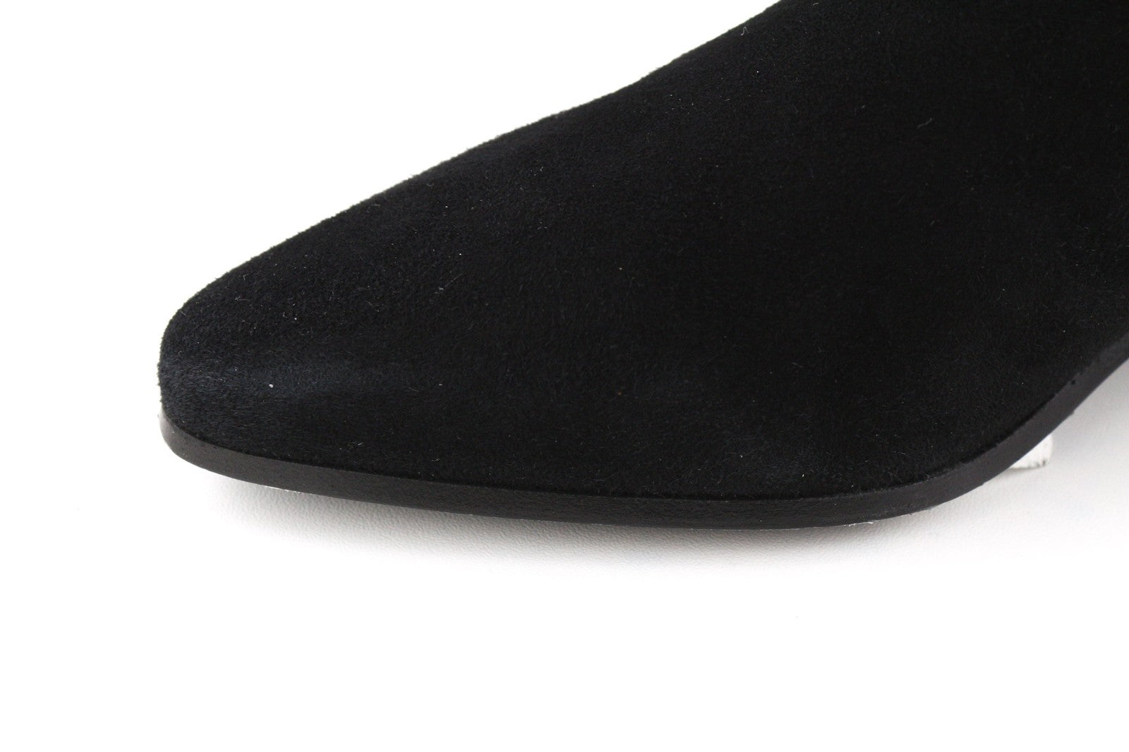 MAJE Flikuio Women's Boots UK4 Black Leather Thigh High Elastic Thin Heel