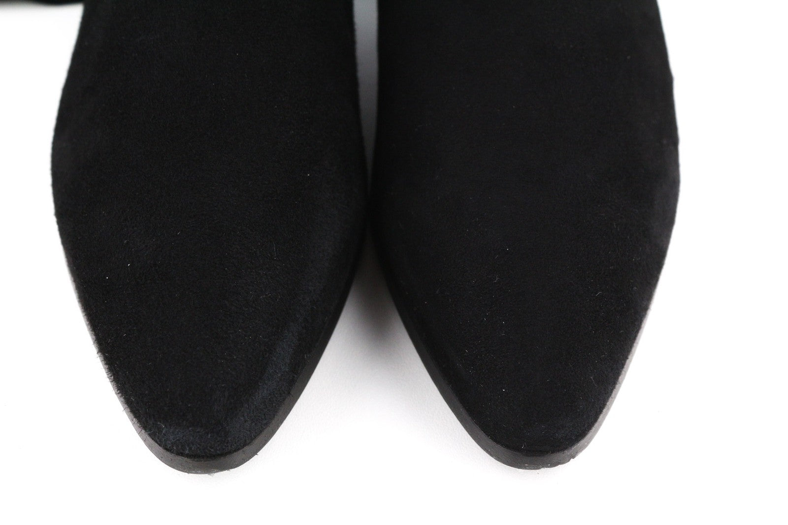 MAJE Flikuio Women's Boots UK4 Black Leather Thigh High Elastic Thin Heel