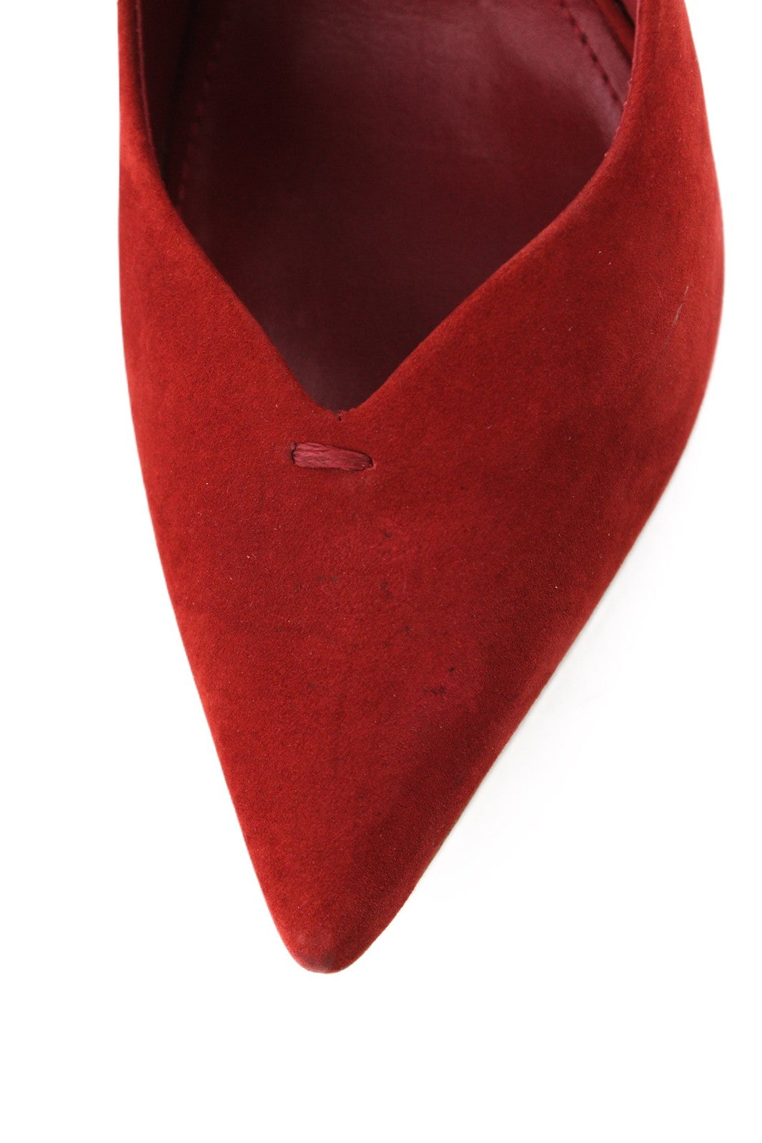 COSMOPARIS Avelia/Nub Rubis moteriški aukštakulniai UK3.5 EU36 raudoni zomšiniai bateliai smailiais galais 