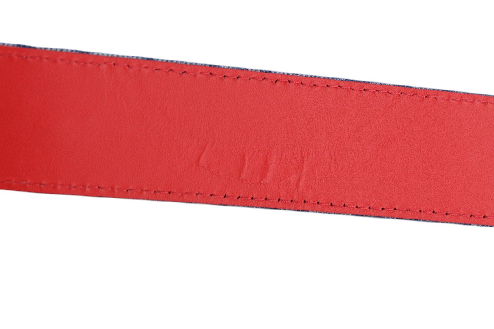 DIESEL B-Monogram Men Belt 105 cm Blue Leather Denim Pattern Buckled RRP150