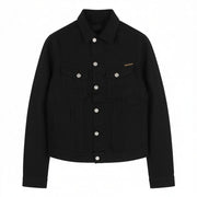 NUDIE JEANS Kenny Men's Jacket XS Dry Black Organic Buttoned Denim Polo