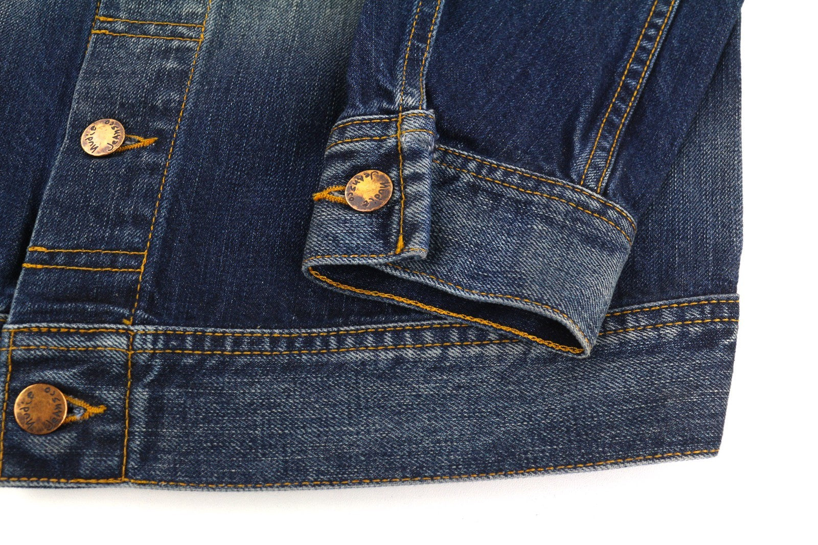 NUDIE JEANS Conny vyriška striukė S dydžio, ekologiška, su sagomis užsegama polo marškinėliais, skalbto džinso spalvos