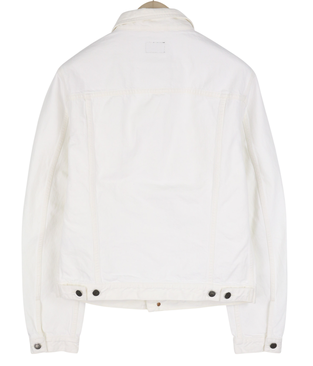 NUDIE JEANS Perry Men's Jacket L Organic White Buttoned Polo Denim Logo