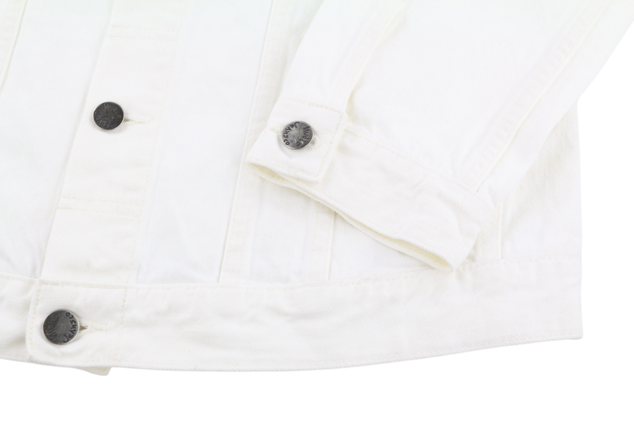 NUDIE JEANS Perry Men's Jacket L Organic White Buttoned Polo Denim Logo