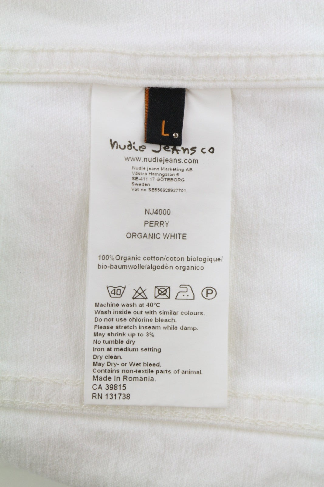 NUDIE JEANS Perry Men's Jacket L Organic White Buttoned Polo Denim Logo