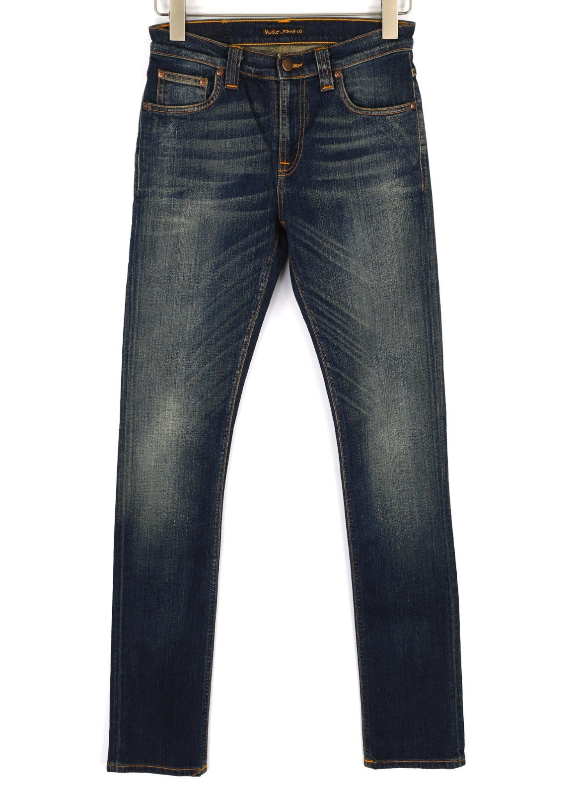 NUDIE JEANS Tube Tom vyriški džinsai W28/L34 Golden Indigo Slim Fit, skalbtos mėlynos spalvos