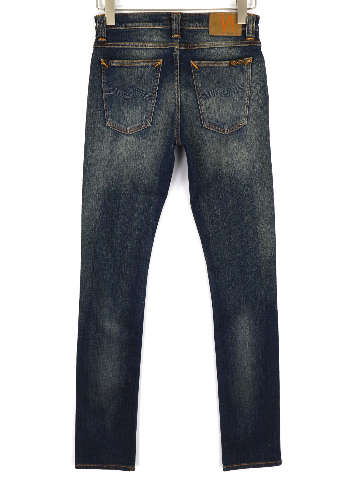 NUDIE JEANS Tube Tom vyriški džinsai W28/L34 Golden Indigo Slim Fit, skalbtos mėlynos spalvos