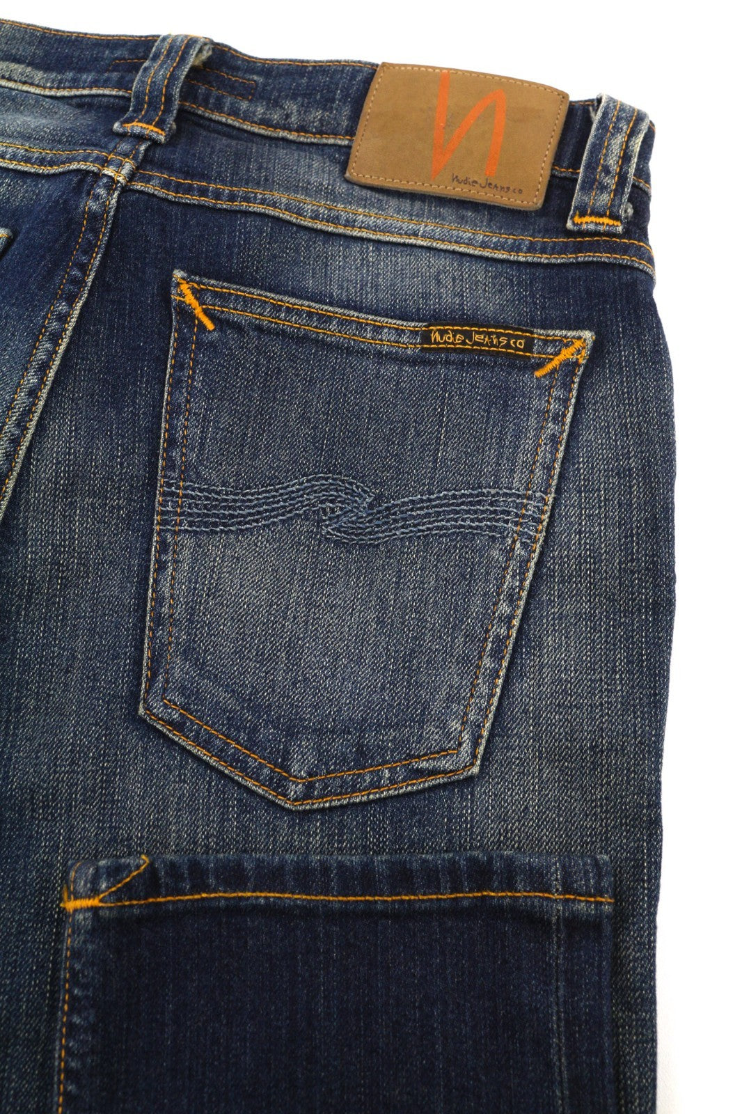 NUDIE JEANS Tube Tom vyriški džinsai W28/L34 Golden Indigo Slim Fit, skalbtos mėlynos spalvos