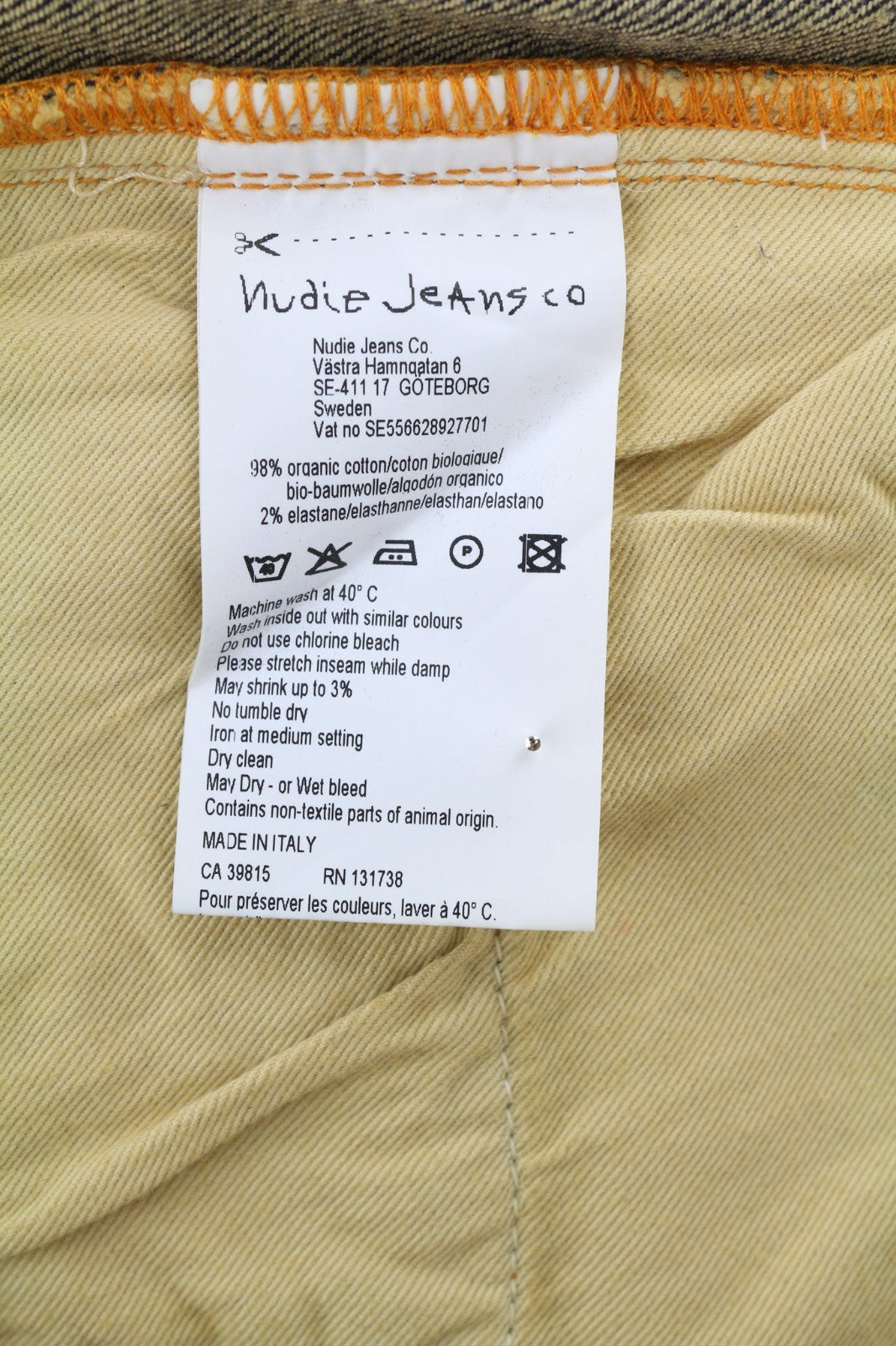 NUDIE JEANS Tube Tom vyriški džinsai W28/L34 Golden Indigo Slim Fit, skalbtos mėlynos spalvos