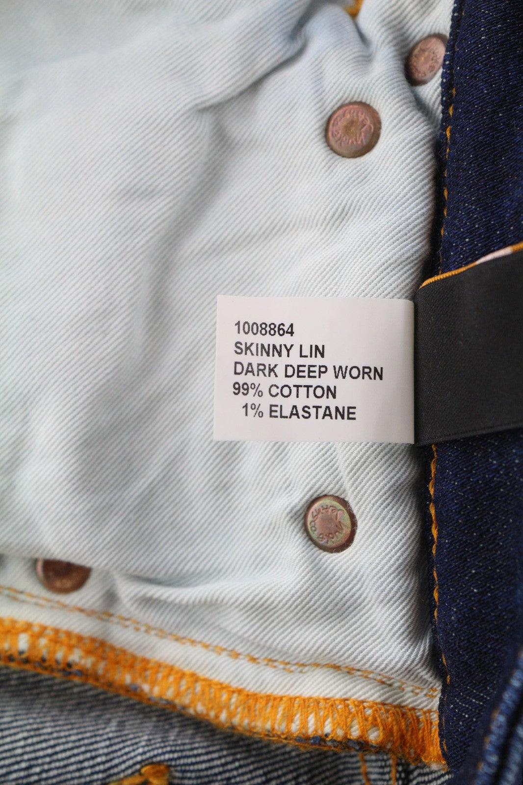 NUDIE JEANS Skinny Lin Women's Jeans W26/L32 Deep Worn Dark Zip Washed Denim