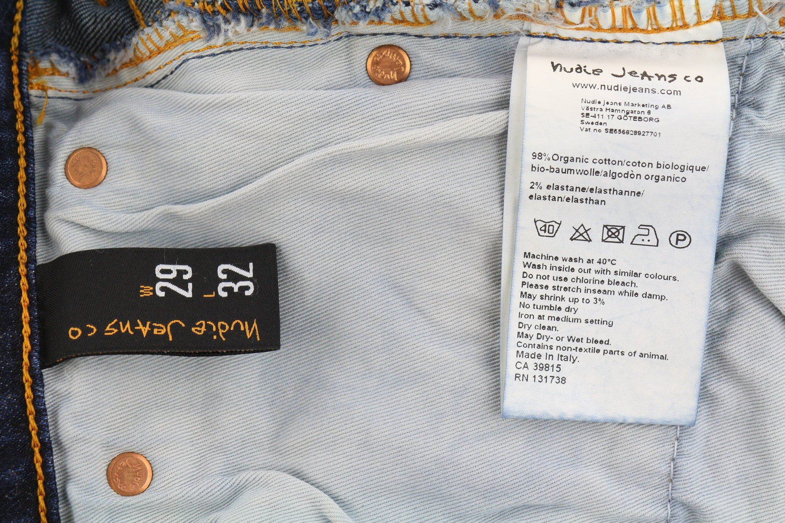 NUDIE JEANS Grim Tim vyriški džinsai W29/L32 Crosshatch Worn In Organic Washed Logo 