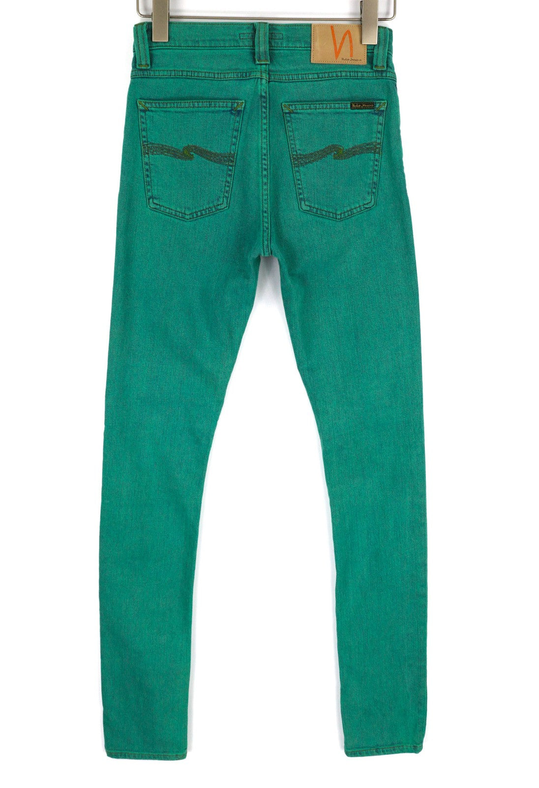 NUDIE JEANS Vyriški „High Kai“ džinsai W28/L34 Organic Icon Green Slim Fit Denim 