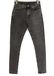 NUDIE JEANS Pipe Led vyriški džinsai W28/L32 pilko marmuro, ploni, skalbto džinso rašto. 