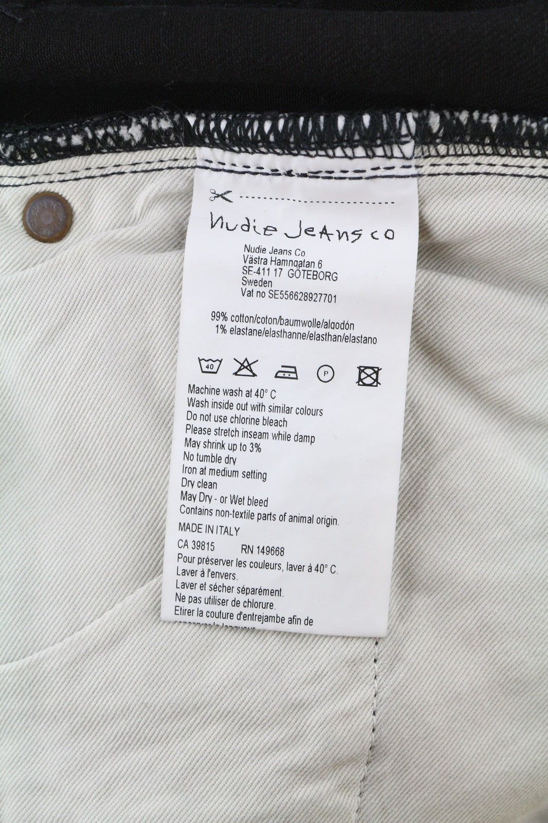 NUDIE JEANS Pipe Led vyriški džinsai W28/L32 pilki marmuriniai, ekologiški, ploni, su logotipu 