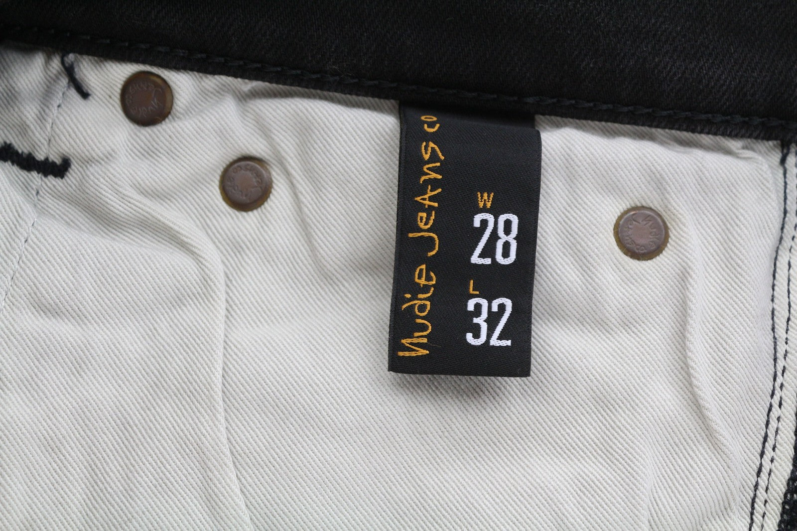 NUDIE JEANS Pipe Led vyriški džinsai W28/L32 pilki marmuriniai, ekologiški, ploni, su logotipu 