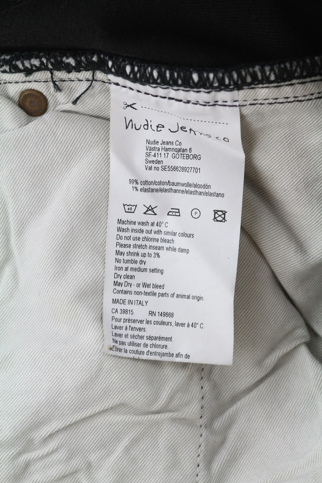 NUDIE JEANS Pipe Led vyriški džinsai W29/L32 pilki marmuriniai, ekologiški, ploni, su logotipu 