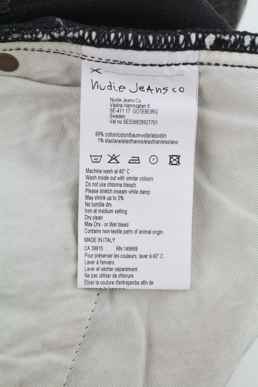 NUDIE JEANS Pipe Led vyriški džinsai W28/L32 Grey Marble Organic Slim Faded 