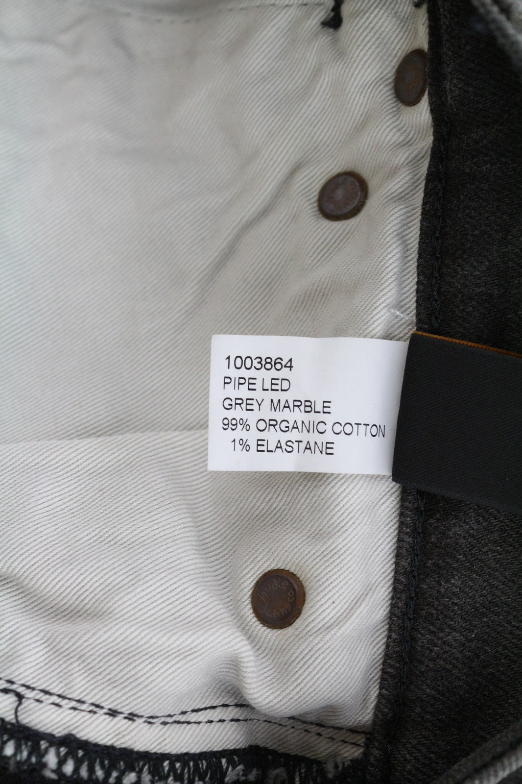 NUDIE JEANS Pipe Led vyriški džinsai W28/L32 pilki marmuro spalvos, ekologiško kirpimo, išblukę 