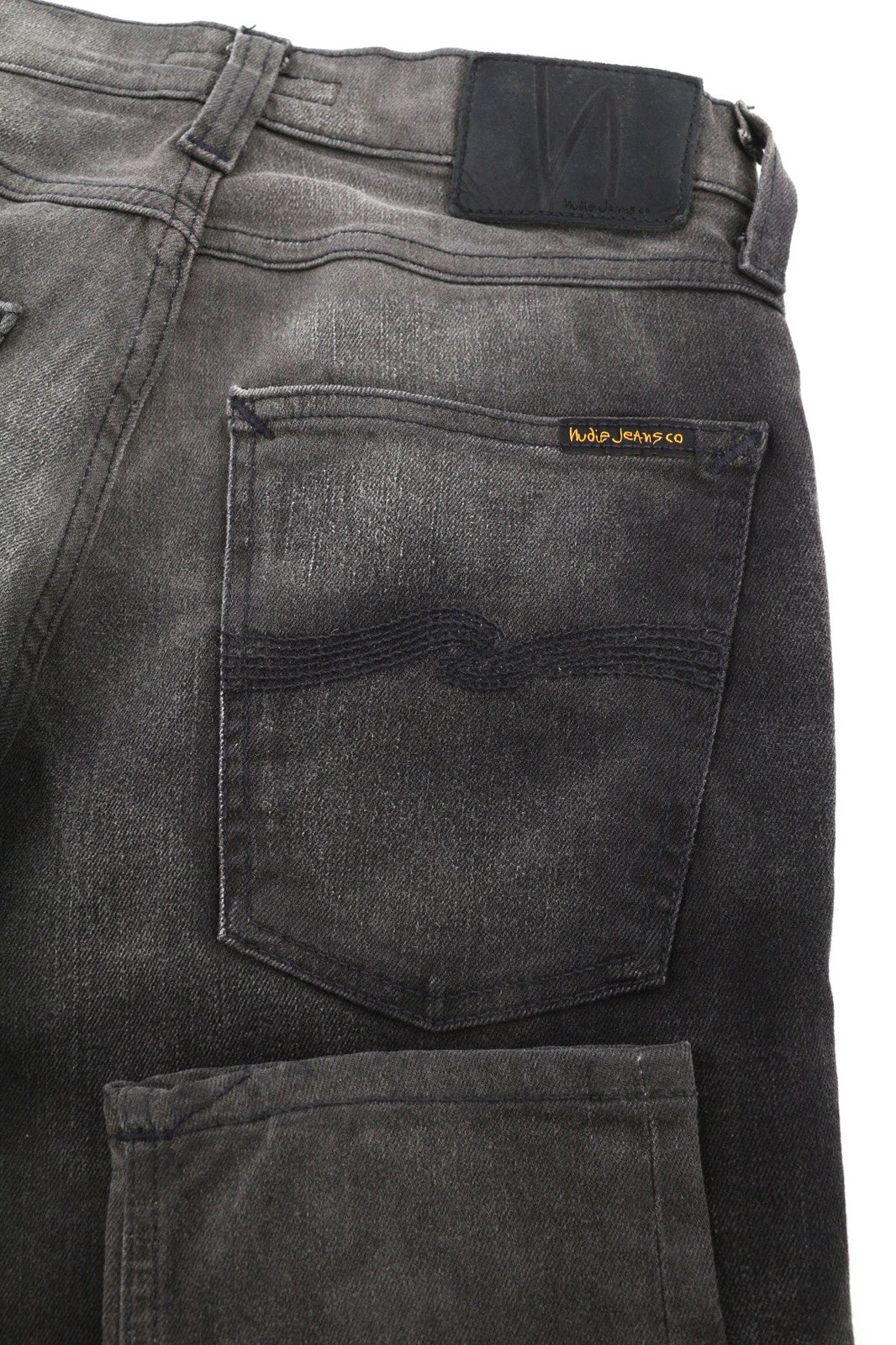 NUDIE JEANS Pipe Led vyriški džinsai W30/L30 pilki marmuro spalvos, ekologiško kirpimo, išblukę 