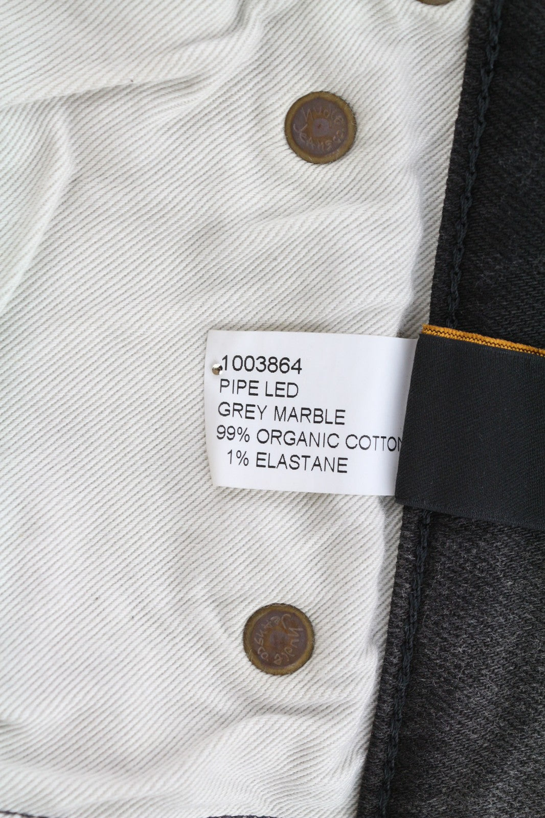 NUDIE JEANS Pipe Led vyriški džinsai W30/L30 pilki marmuro spalvos, ekologiško kirpimo, išblukę 