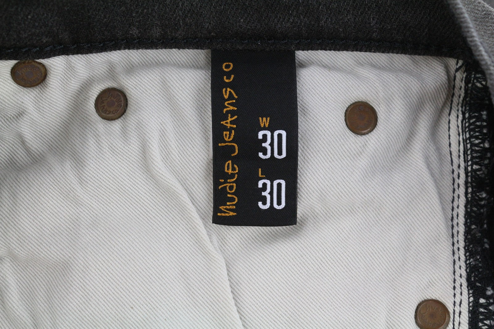 NUDIE JEANS Pipe Led vyriški džinsai W30/L30 pilko marmuro, organinio plonumo, skalbto efekto 