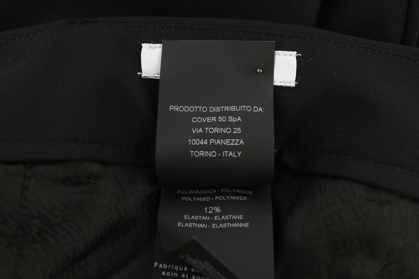 PT TORINO Lamda vyriškos kelnės 52 W33 juodos chino stiliaus, aptemptos, nebaigtu apačiu 