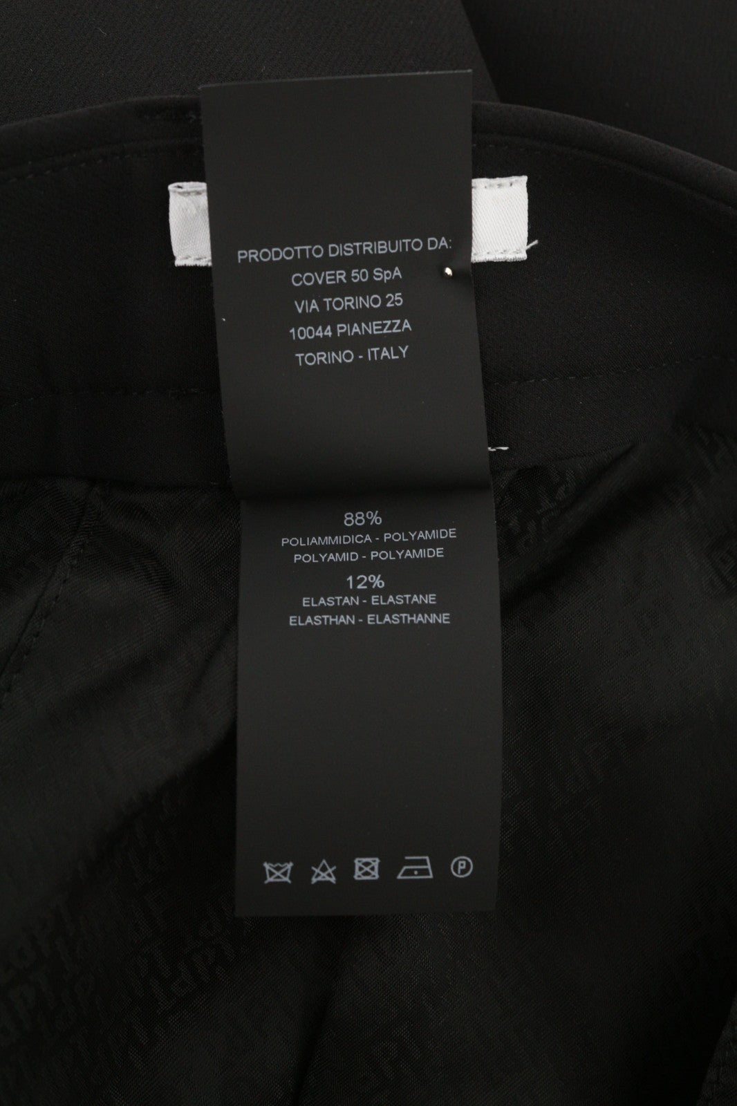 PT TORINO Lamda vyriškos kelnės 58 W38 juodos chino stiliaus, liekno kirpimo, nebaigtu apvadu 