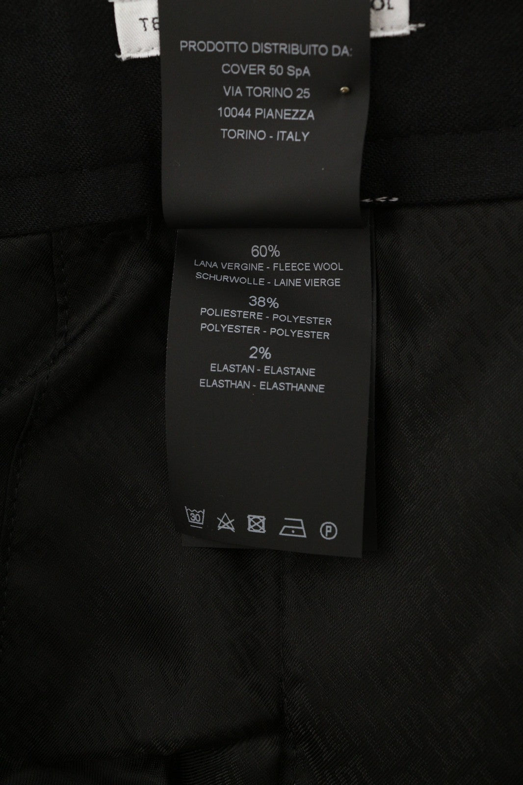 PT TORINO Lamda Men's Trousers 52 W35 Black Fleece Wool Cargo Zipped Pocket