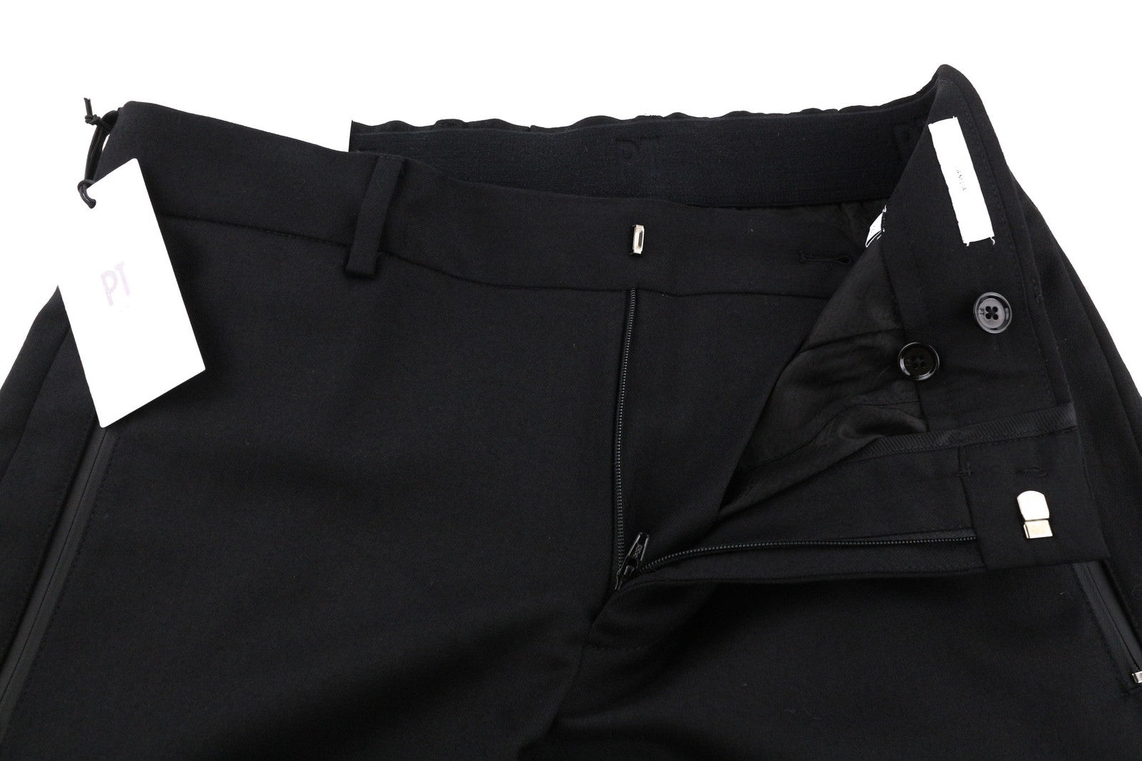 PT TORINO Lamda Men's Trousers 46 W31 Black Fleece Wool Cargo Zipped Pocket