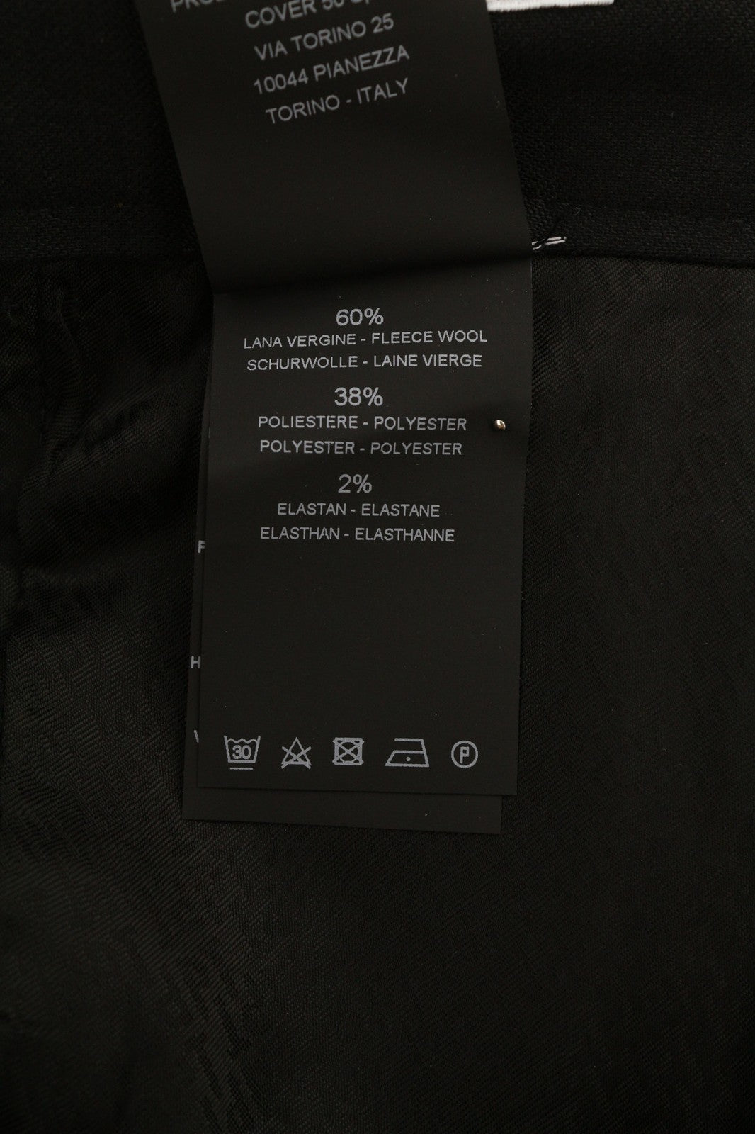 PT TORINO Lamda Men's Trousers 48 W33 Black Fleece Wool Cargo Zipped Pocket