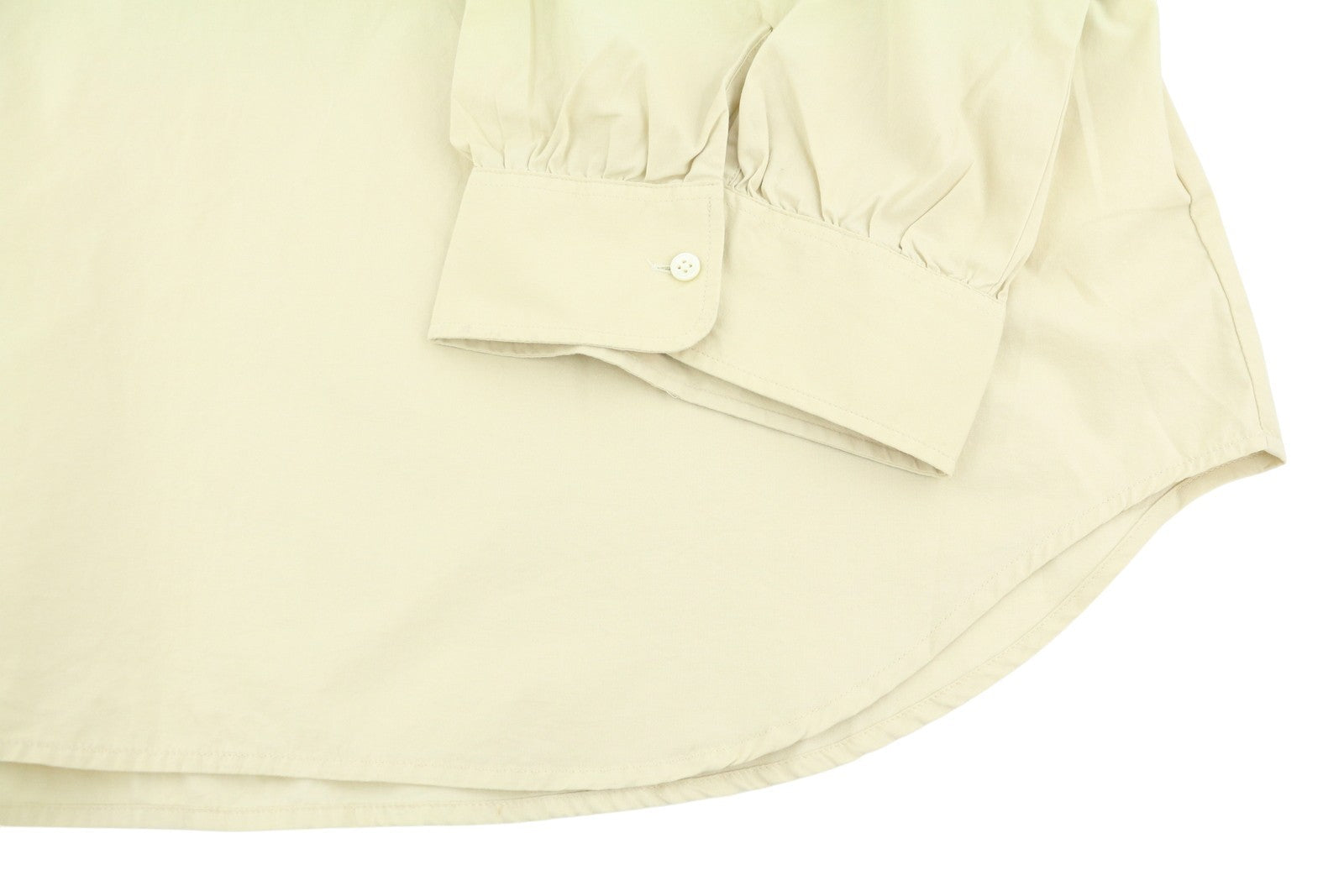 GANT Lux Poplin Popover moteriška palaidinė EU46 dykumos smėlio spalvos V formos iškirpte, 3/4 rankovėmis 