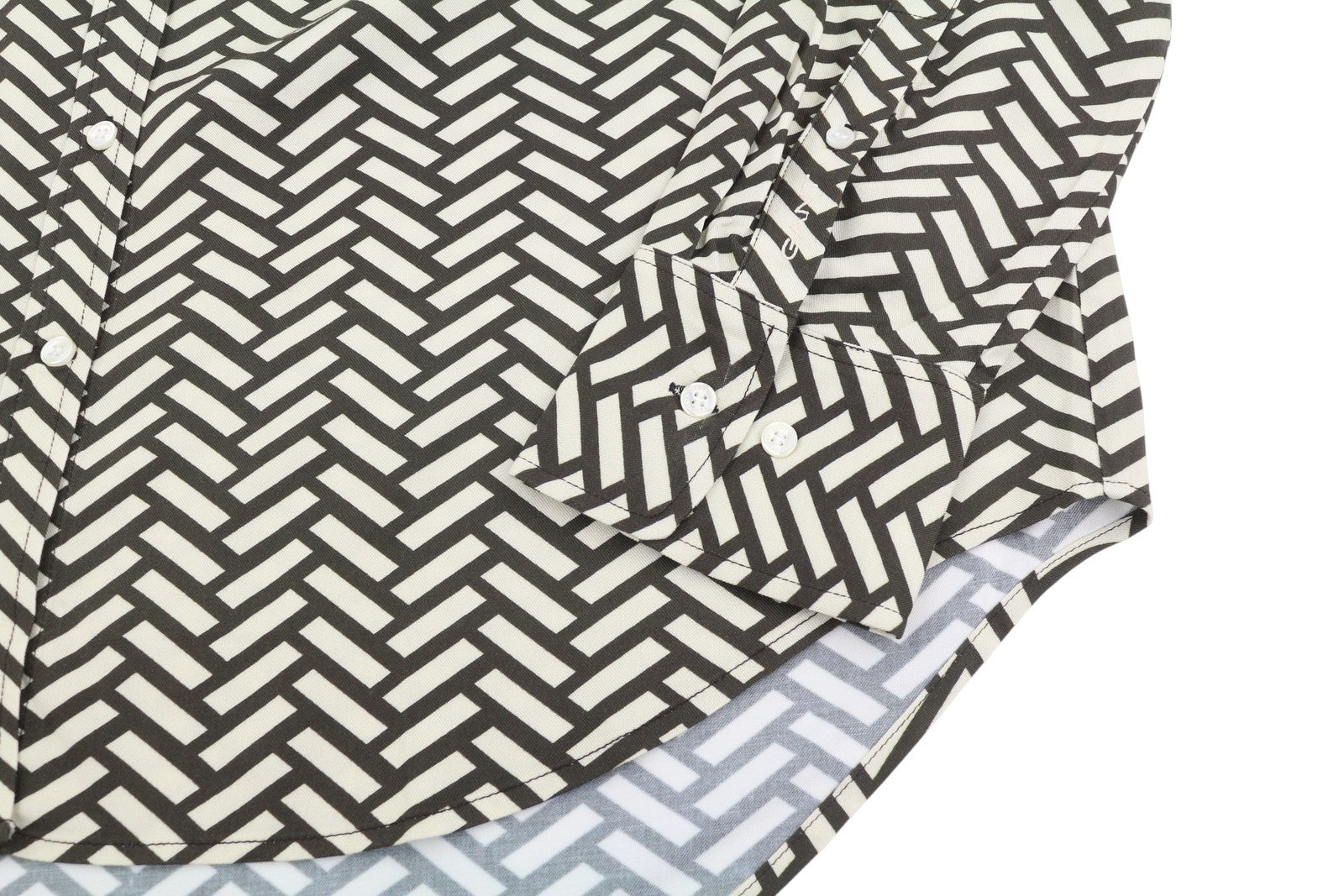 GANT Relaxed Geometric Women Shirt EU38 Rich Brown Oversized Loose Fit RRP150