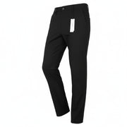 CALVIN KLEIN Tech Cotton Stretch Slim vyriškos kelnės M juodos su užtrauktuku ir logotipu Chino 