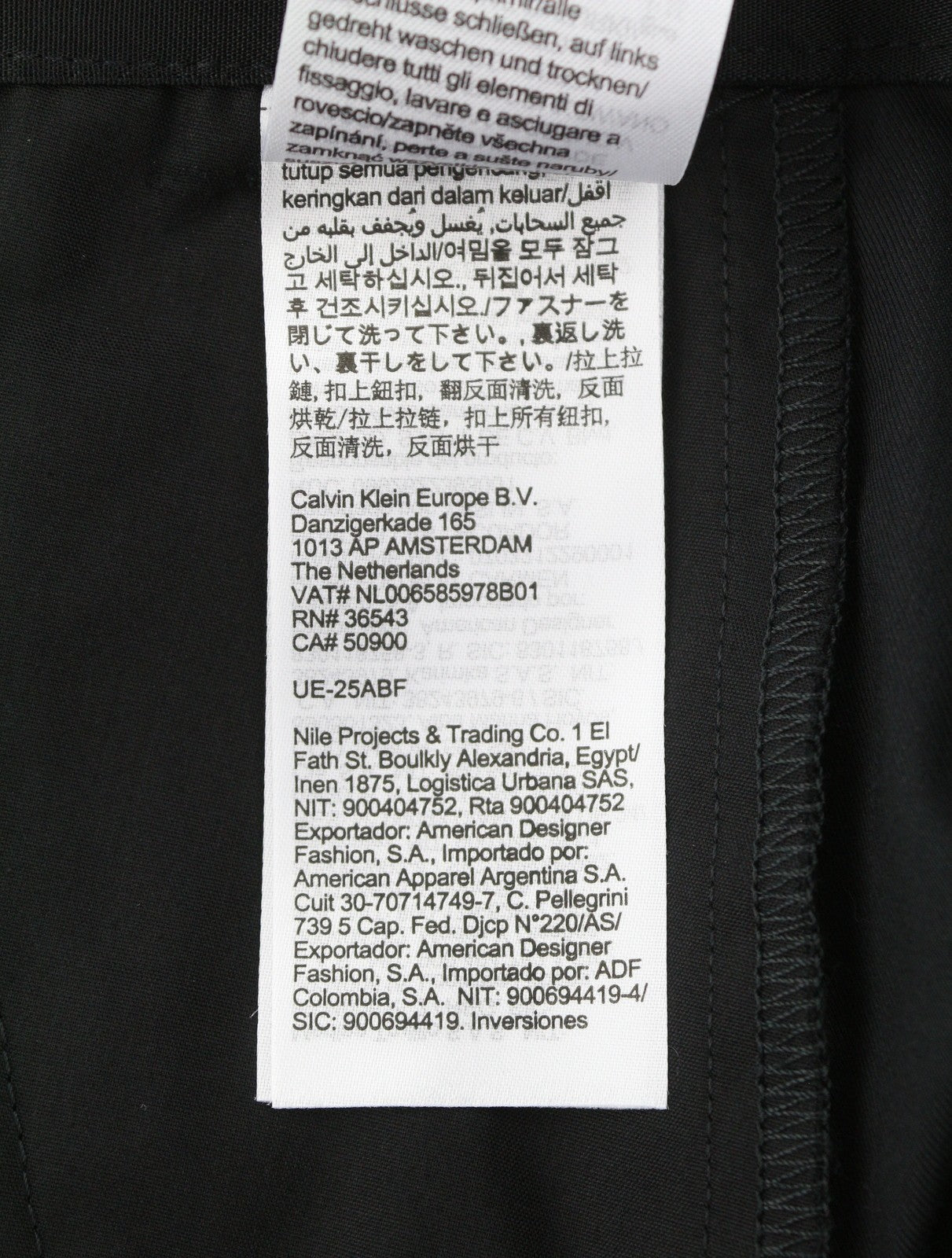 CALVIN KLEIN Tech Cotton Stretch Slim vyriškos kelnės M juodos su užtrauktuku ir logotipu Chino 