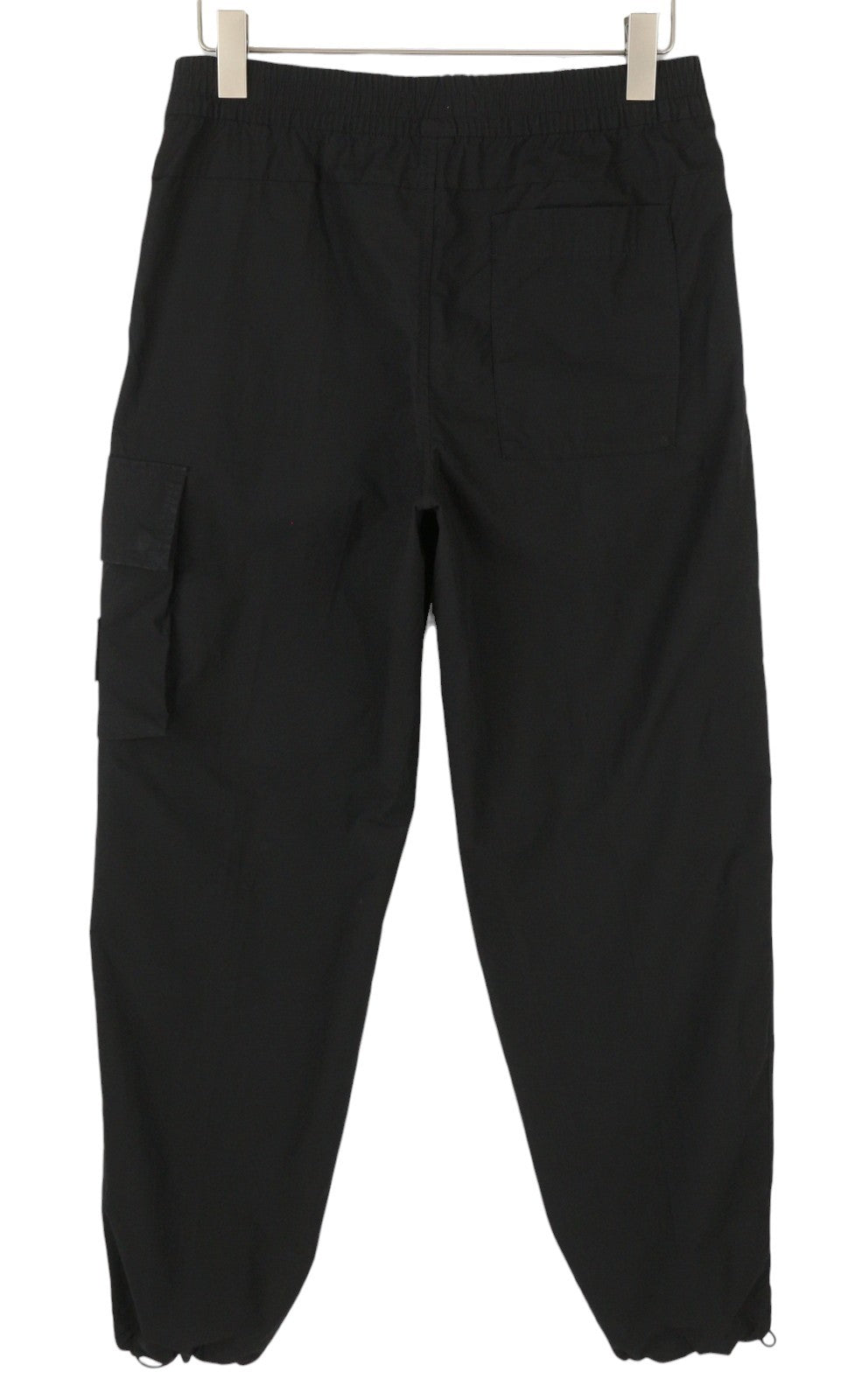 CALVIN KLEIN Utility Cotton Pop Men Trousers S Black Elastic Waist Logo Cargo