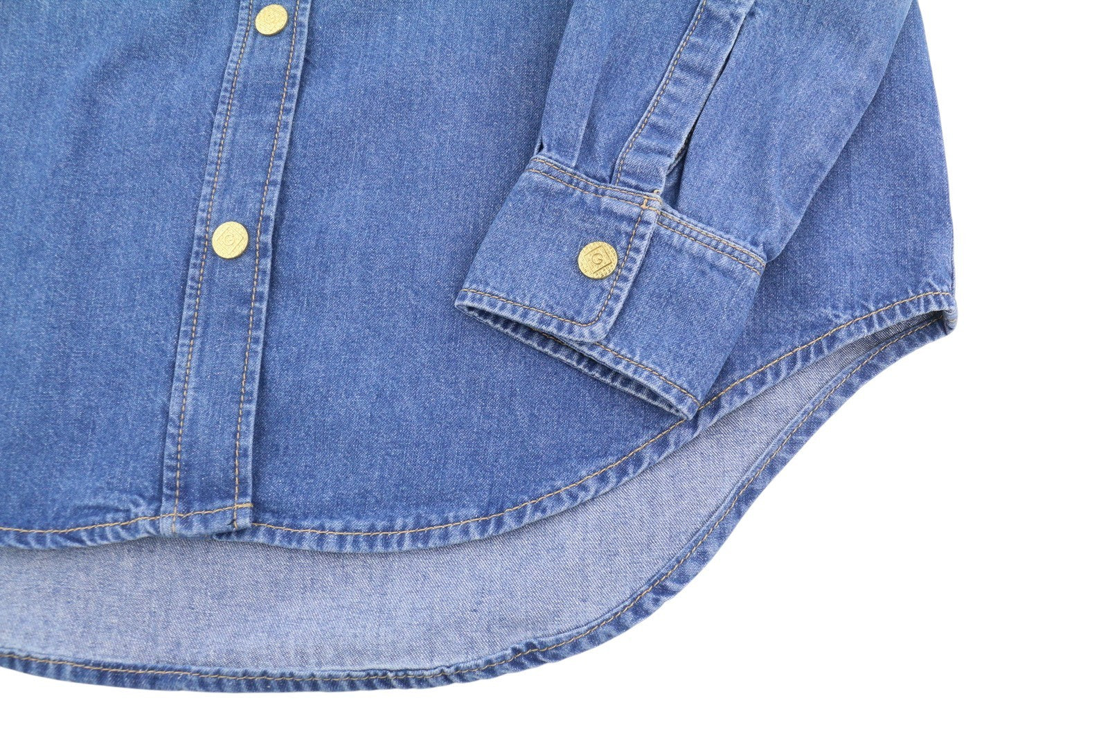 GANT Relaxed Denim Women Shirt EU32 Indigo Western Snap Buttons Spread Neck