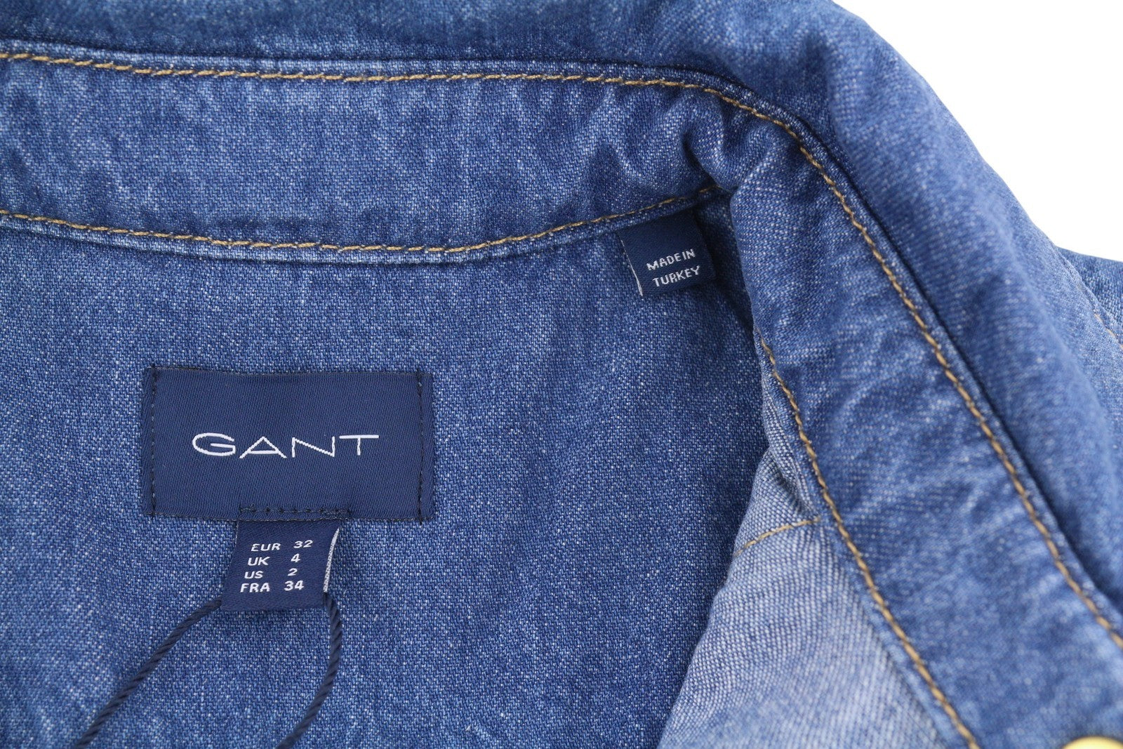 GANT Relaxed Denim Women Shirt EU32 Indigo Western Snap Buttons Spread Neck