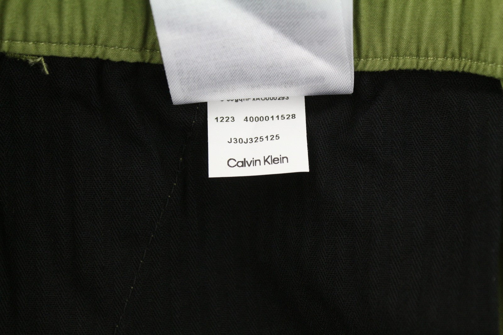CALVIN KLEIN Utility Cotton Pop vyriškos kelnės S žalios su elastingu juosmeniu ir logotipu 