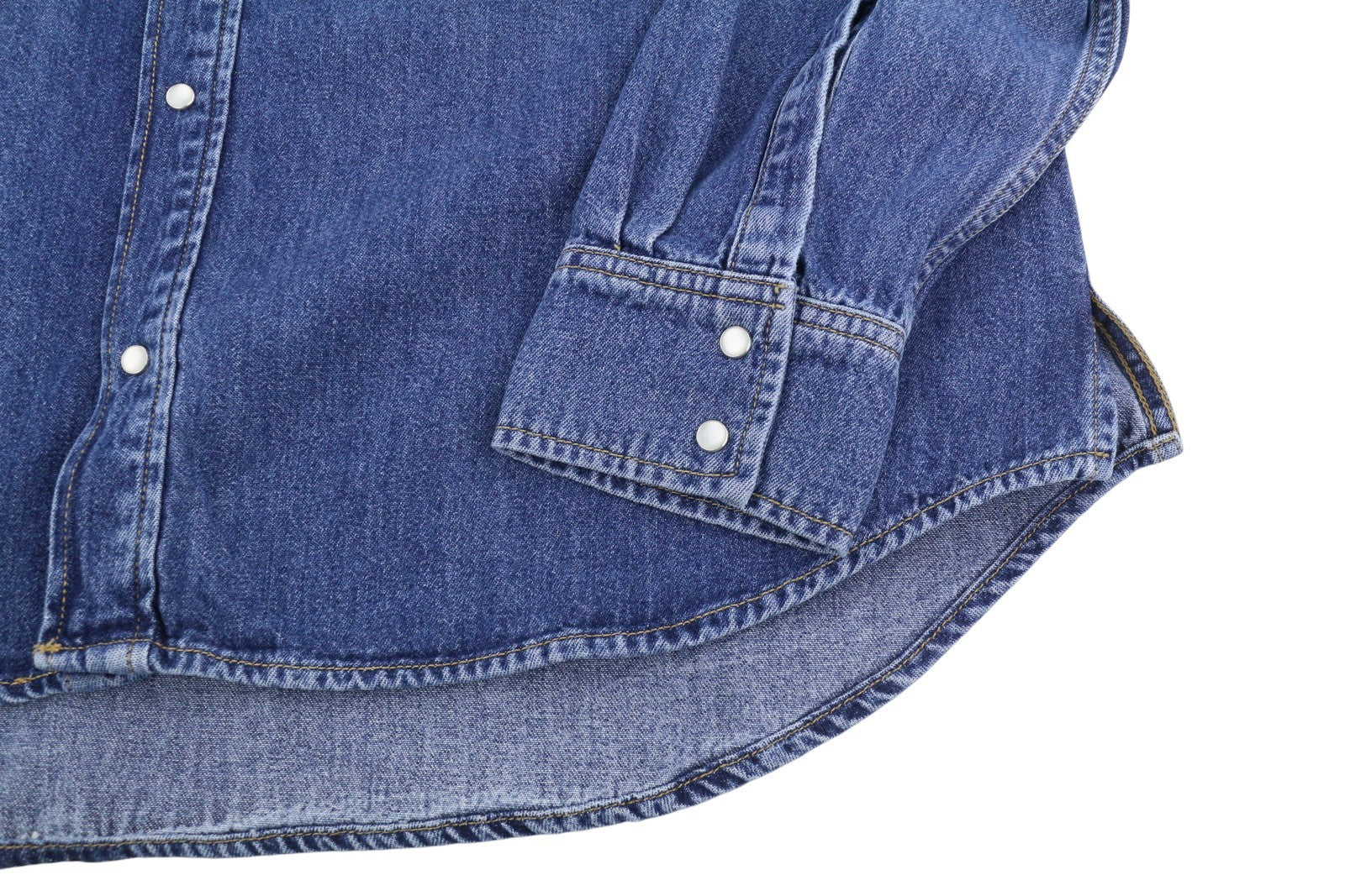 GANT Rel Denim Western Town Men Shirt M Mid Blue Snap Buttons Relaxed RRP199