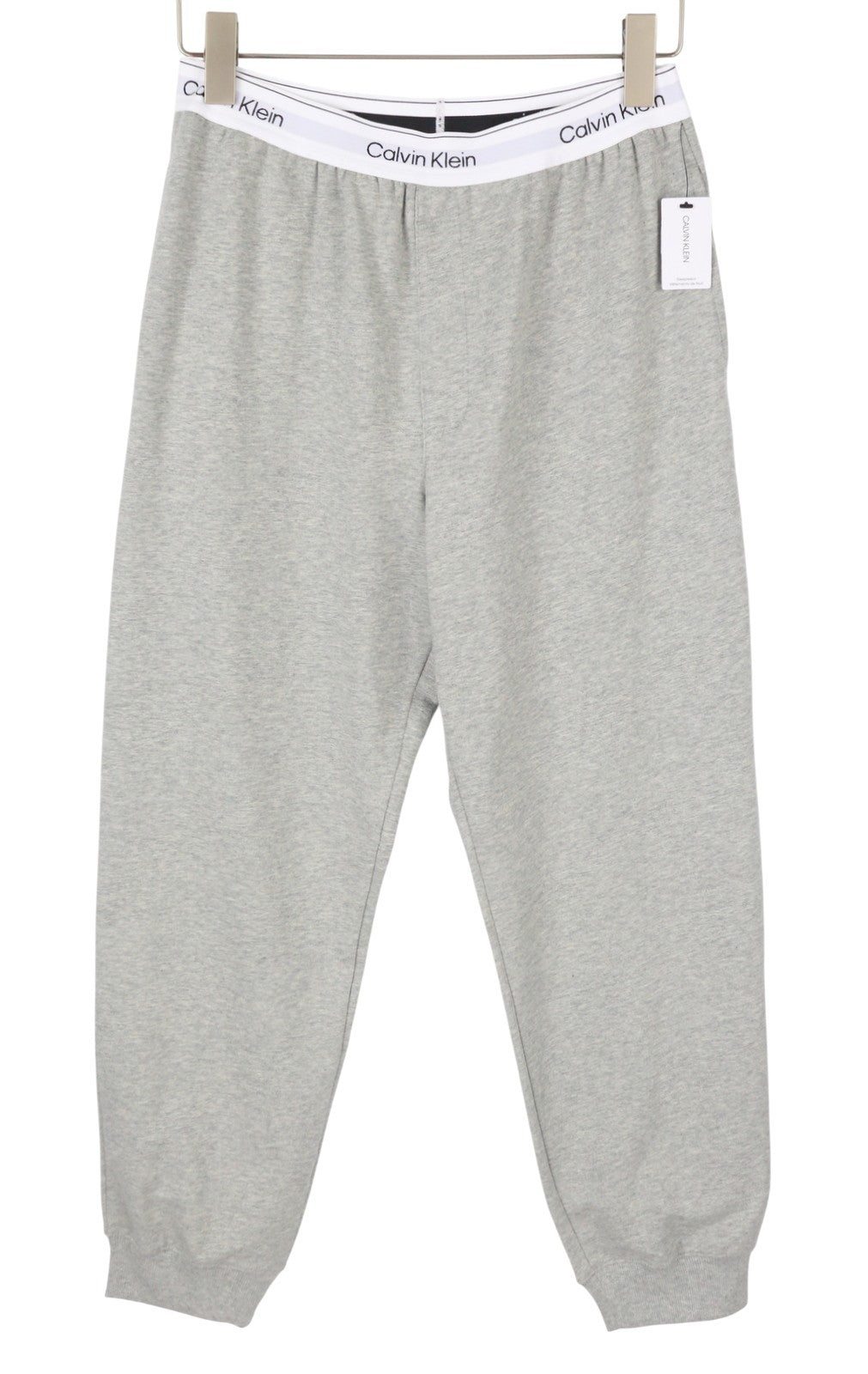 CALVIN KLEIN Sleepwear Jogger vyriškos kelnės M pilkos melanžo su elastingu juosmeniu trikotažiniu 