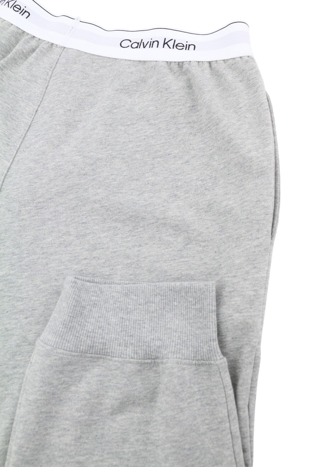 CALVIN KLEIN Sleepwear Jogger vyriškos kelnės M pilkos melanžo su elastingu juosmeniu trikotažiniu 