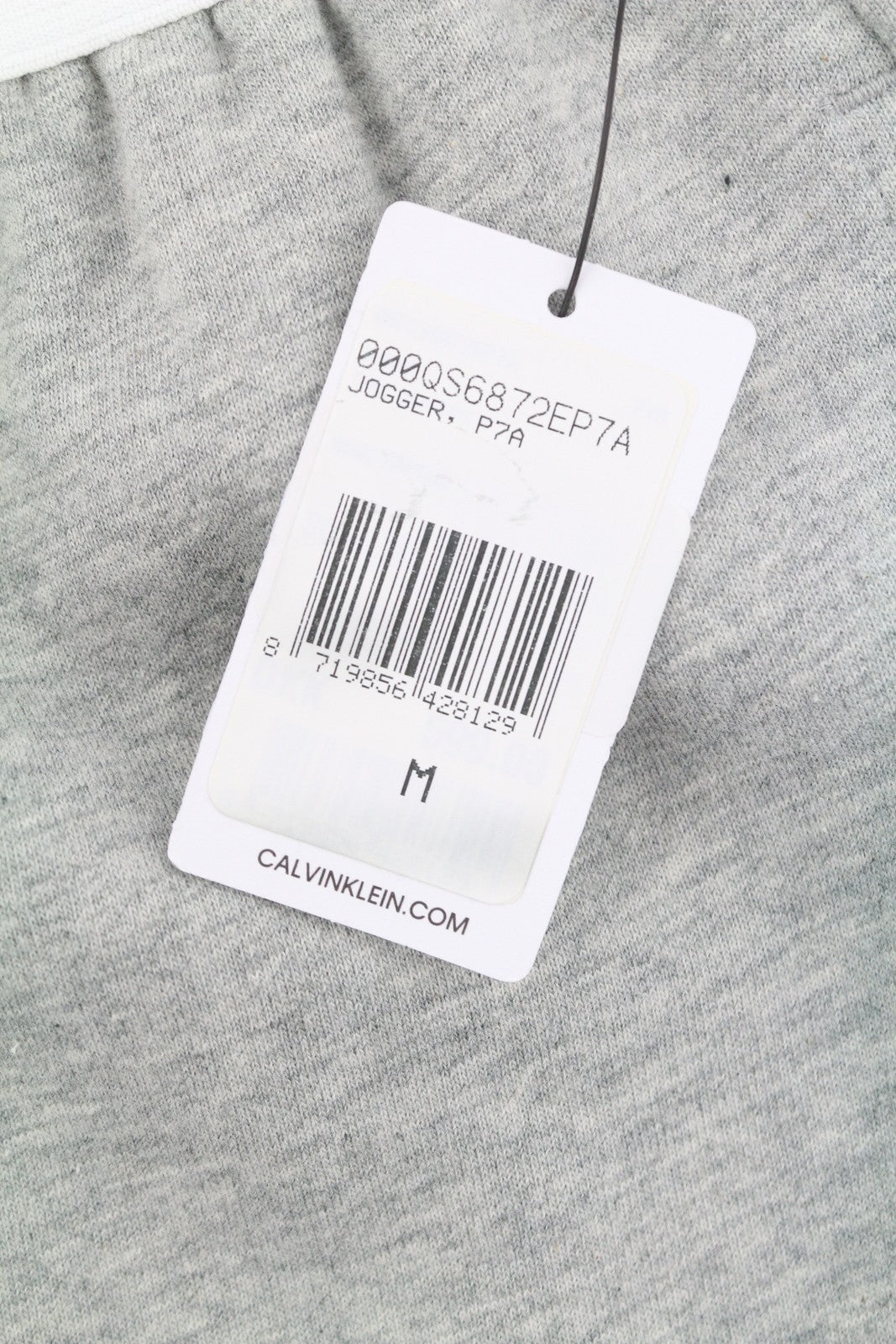 CALVIN KLEIN Sleepwear Jogger vyriškos kelnės M pilkos melanžo su elastingu juosmeniu trikotažiniu 