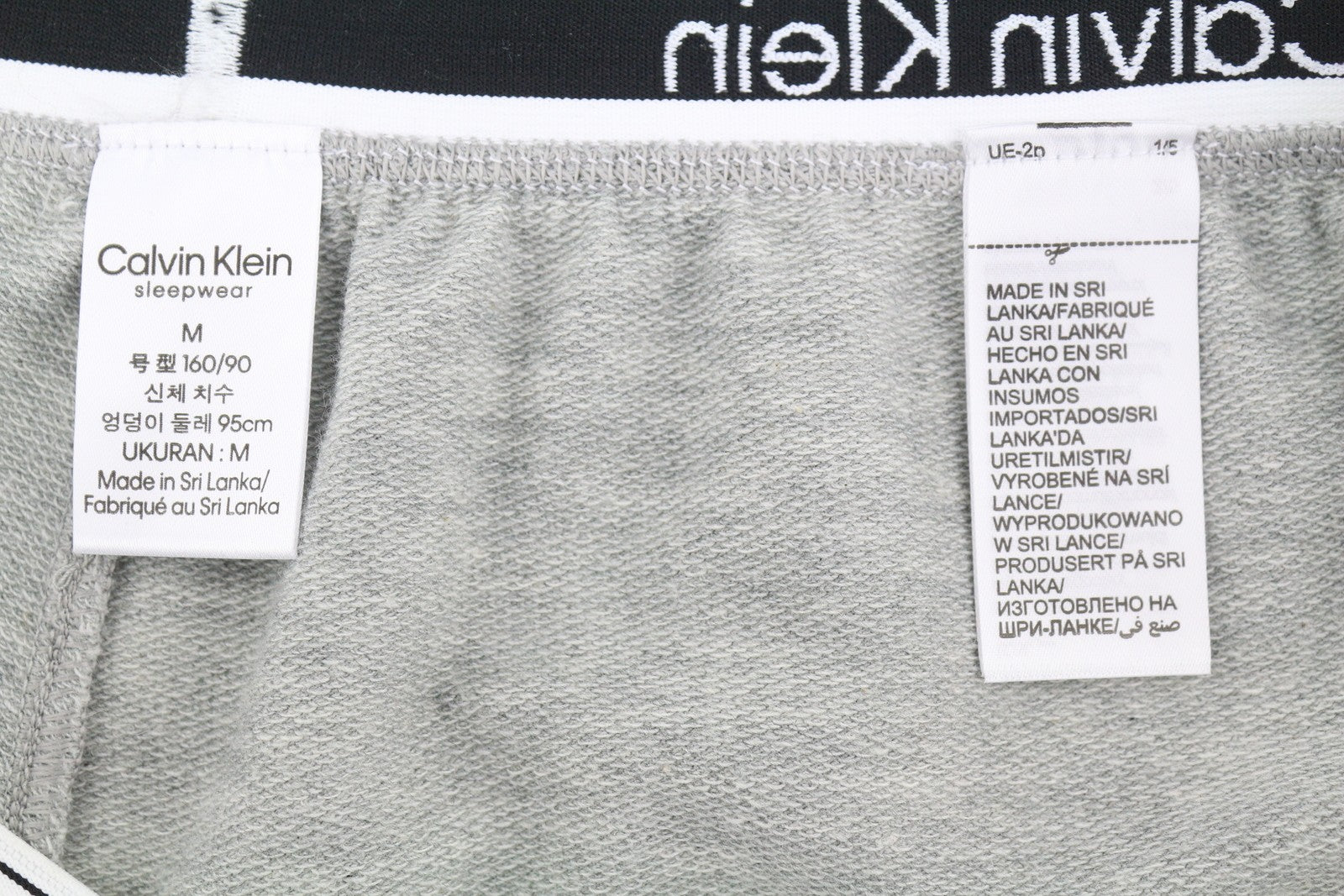 CALVIN KLEIN Sleepwear Jogger vyriškos kelnės M pilkos melanžo su elastingu juosmeniu trikotažiniu 