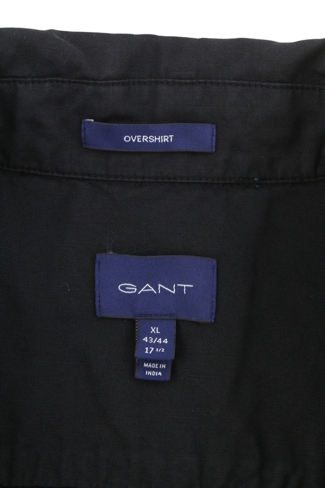 GANT GMNT Dyed Overshirt Men Jacket XL Black Linen Blend Button-Up Logo Thin
