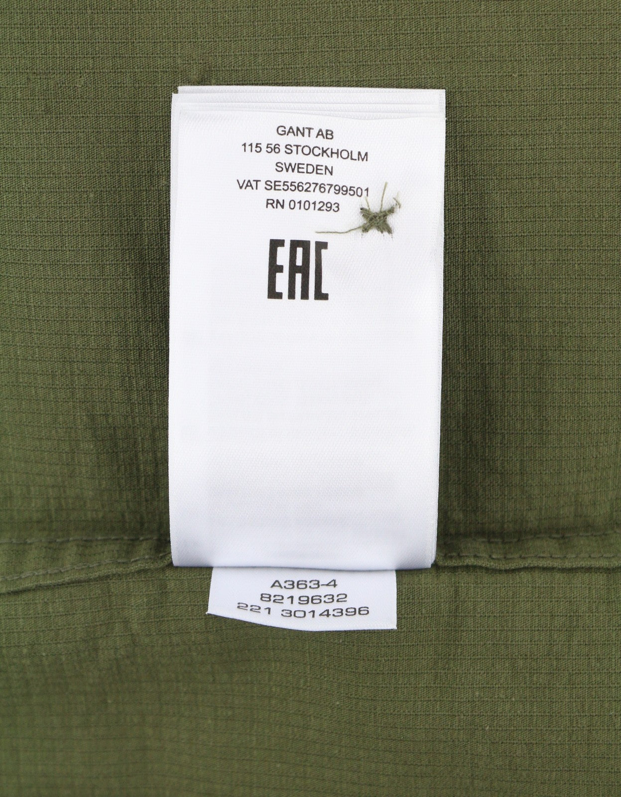 GANT Ripstop Overshirt Men Jacket XL Racing Green Button-Up Patch Pocket Thin