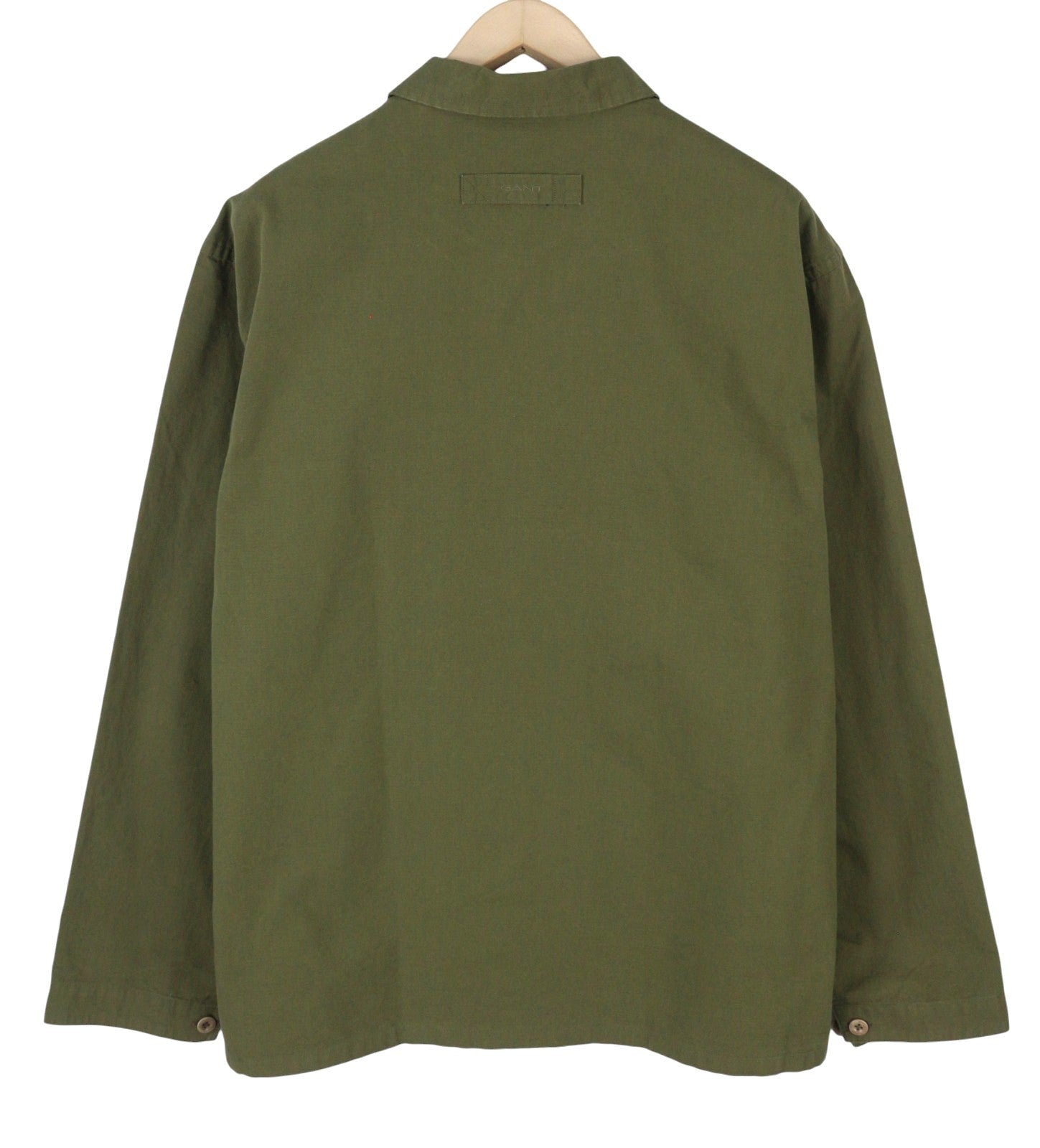 GANT Ripstop Overshirt Men Jacket XL Racing Green Button-Up Patch Pocket Thin